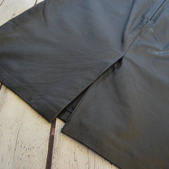 Vintage Genuine Leather Pencil Skirt with Slit - Picture 4 of 4